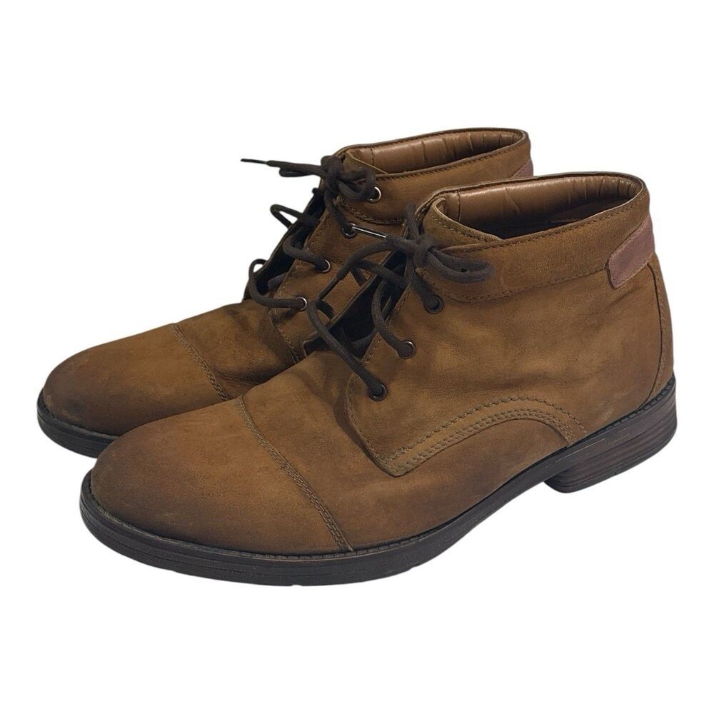 Clarks Men’s Brown Suede Cap Toe Chukka Ankle Boots Lace Up Size 12 M Casual